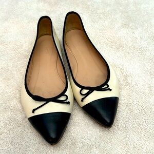 J Crew Cream and Black Ballet Flats. Size 8.5